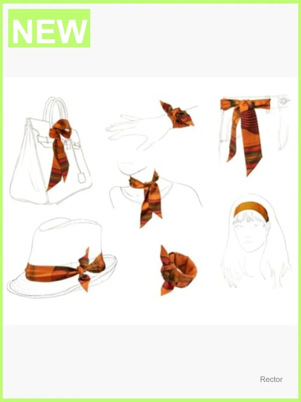 Polyester Silk Feel Long Fashion Scarf, Neck Tie or Hair Wrap, Lightweight